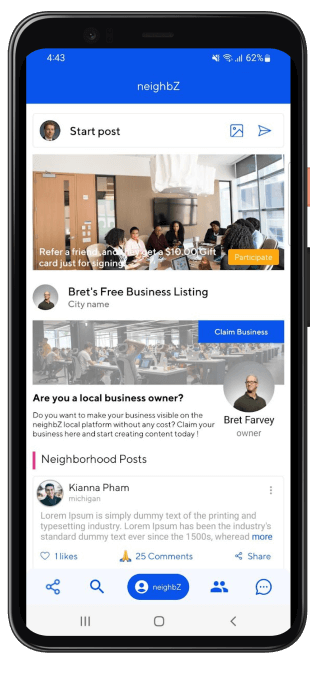 neighbz Mobile Application is Available on both App Store and Play Store as well